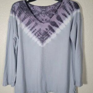 Pure Jill | Tie-Dye V-Neck Tunic MP Soft & Relaxed 100% Cotton Beach Outdoors